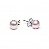 Cercei perle naturale roz pudra 7 mm si argint DiAmanti EFB07-L-G